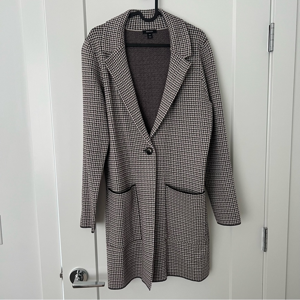 RW&Co Plaid Long Jacket/Coatigan